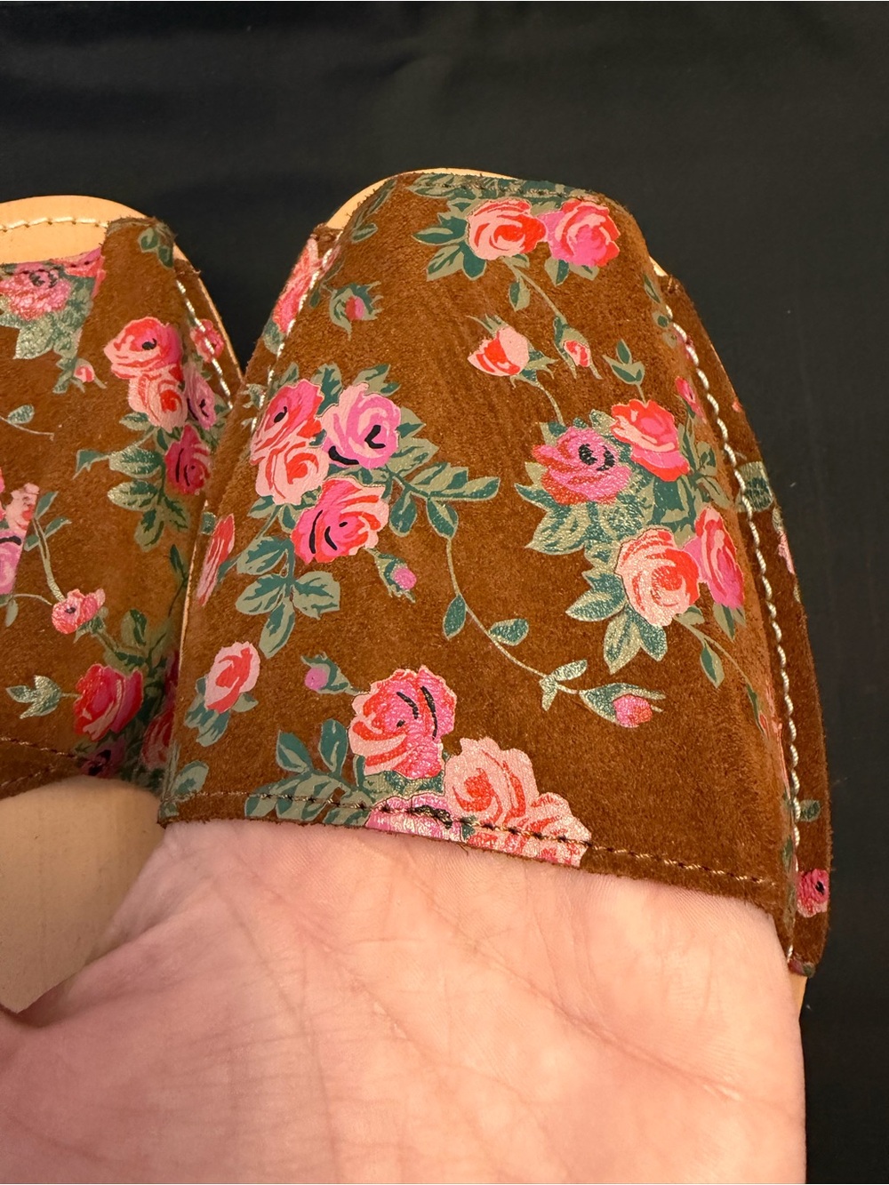 NWT Jeffery Campbell Ibiza Floral Avarca Flat Leather Sandals Brown Boho Size 41 - Picture 5 of 6